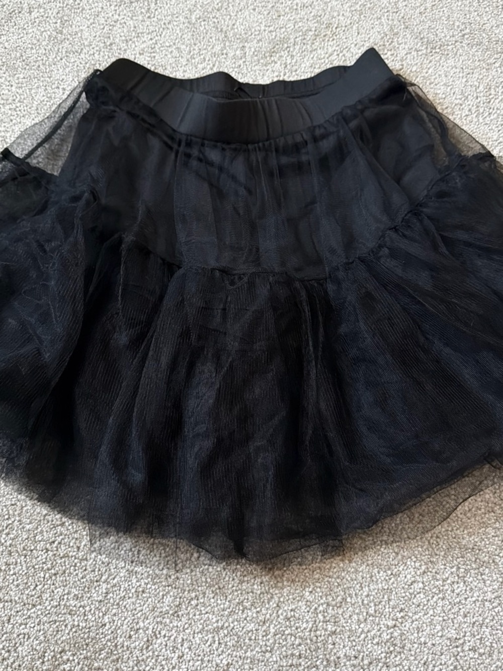 Black Tulle Layered Mini Skort by Killstar